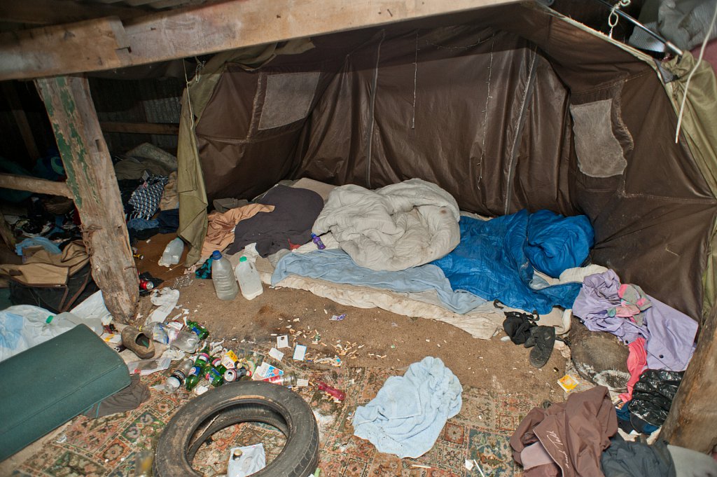 Abandoned Migrant Workers Camp in Wisbech, Cambridgeshire.