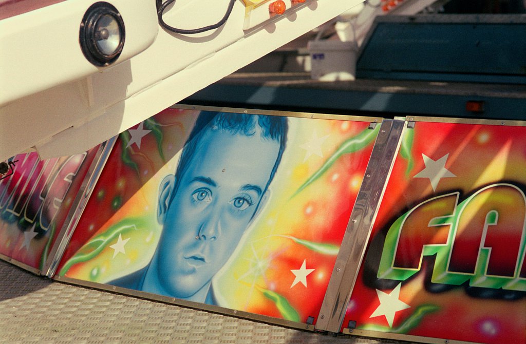 Fairground signage from travelling fairgrounds.