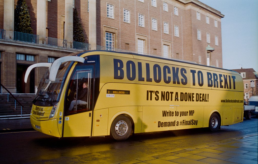 Bollocks to Brexit Bus visits Norwich