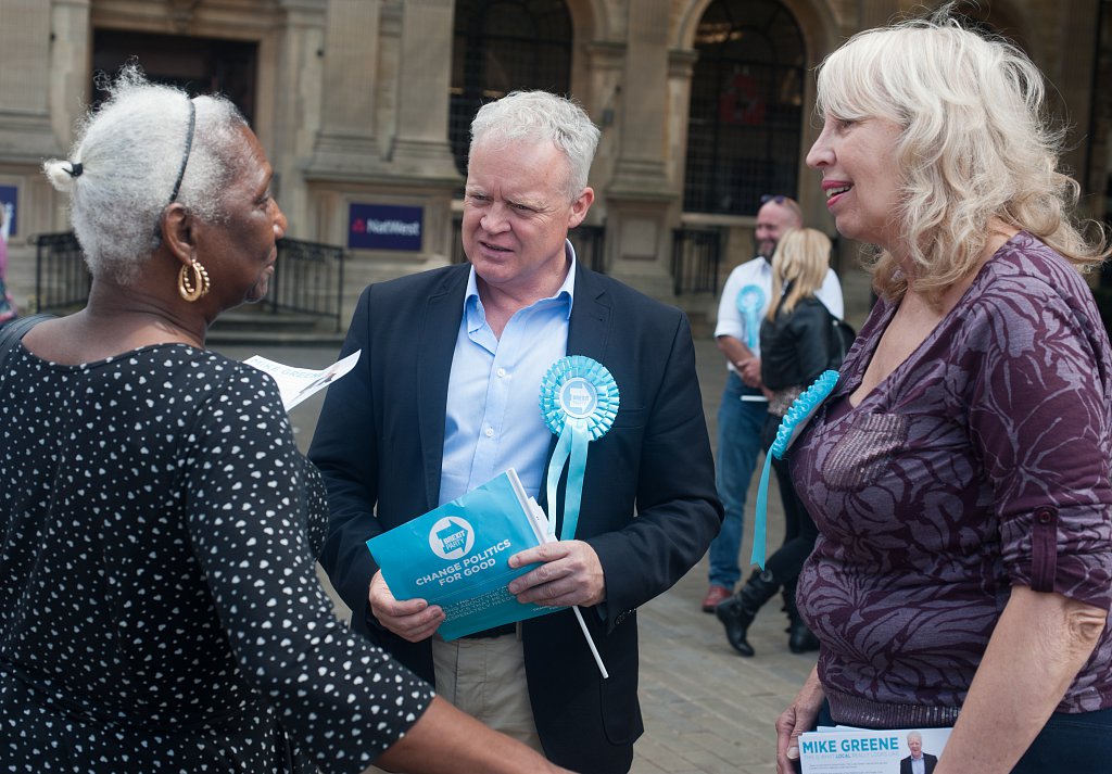 Campaigning in Peterborough with Mike Greene of the Brexit Party