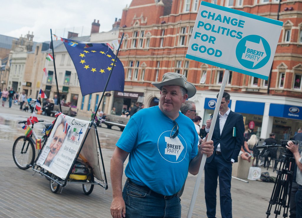 Campaigning in Peterborough with Mike Greene of the Brexit Party