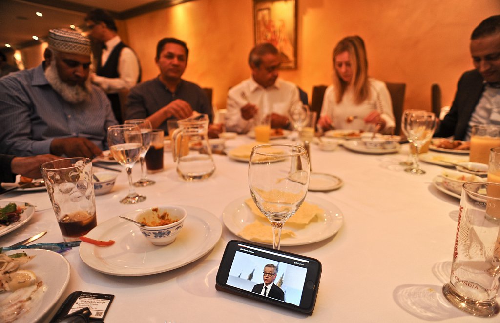 Peterborough Conservatives watch the 2019 prime ministerial hustings.