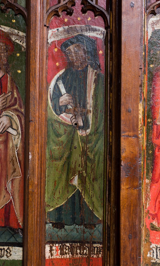 The rood screens at St Nicholas's church, Bedfield, Suffolk.