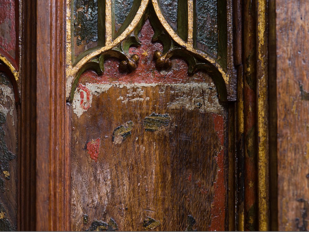 The rood screens at St Nicholas's church, Bedfield, Suffolk.