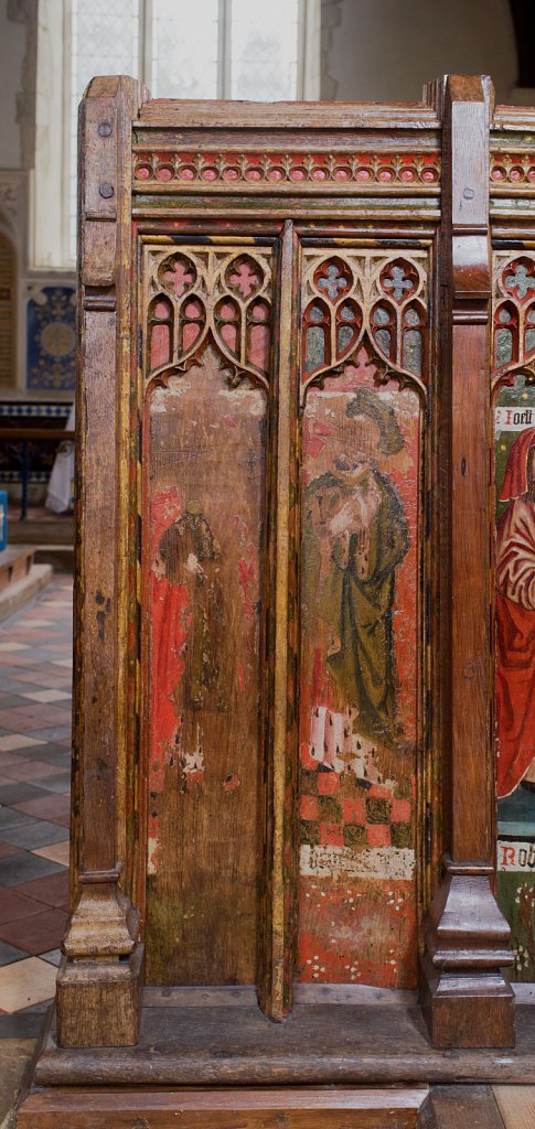 The rood screens at St Nicholas's church, Bedfield, Suffolk.