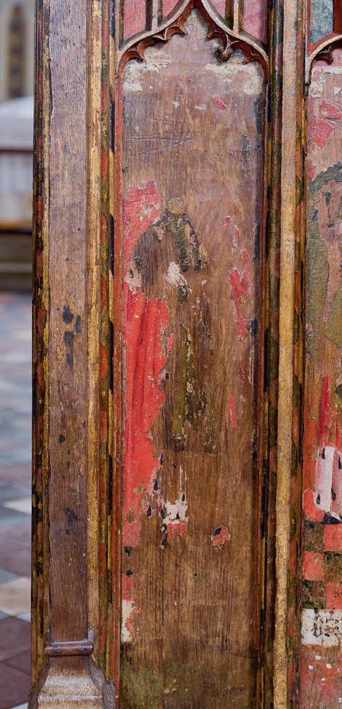 The rood screens at St Nicholas's church, Bedfield, Suffolk.