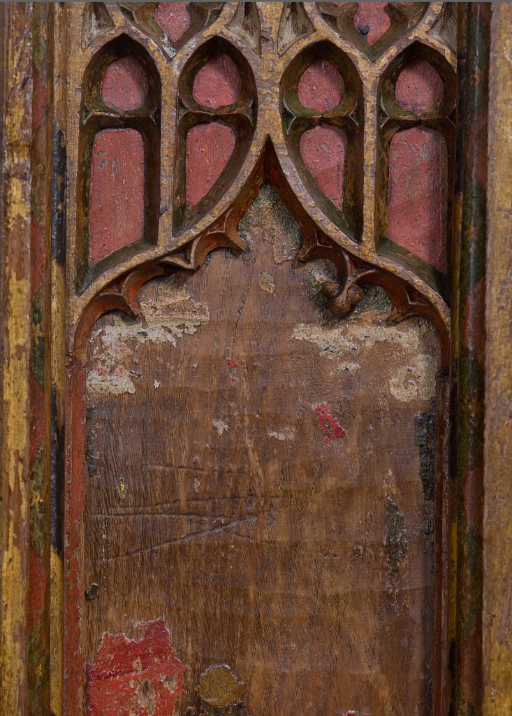 The rood screens at St Nicholas's church, Bedfield, Suffolk.