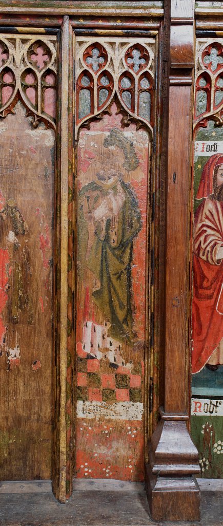 The rood screens at St Nicholas's church, Bedfield, Suffolk.