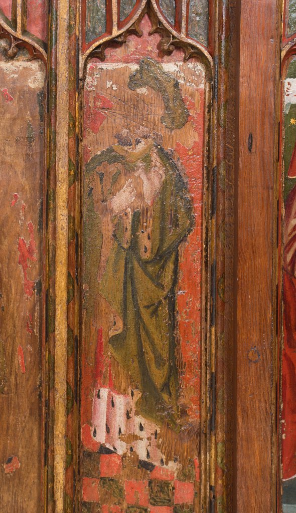 The rood screens at St Nicholas's church, Bedfield, Suffolk.