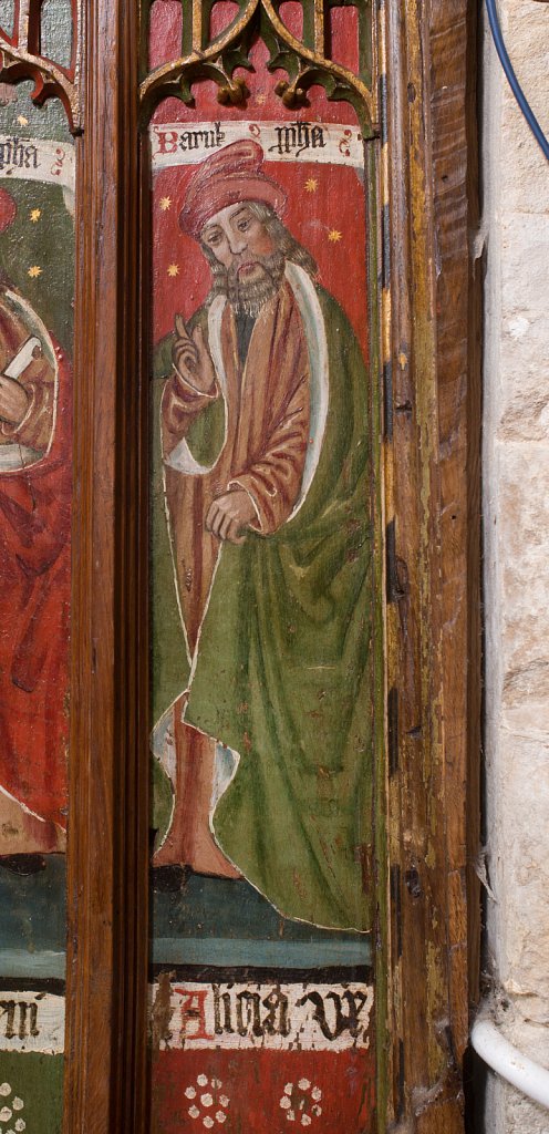 The rood screens at St Nicholas's church, Bedfield, Suffolk.