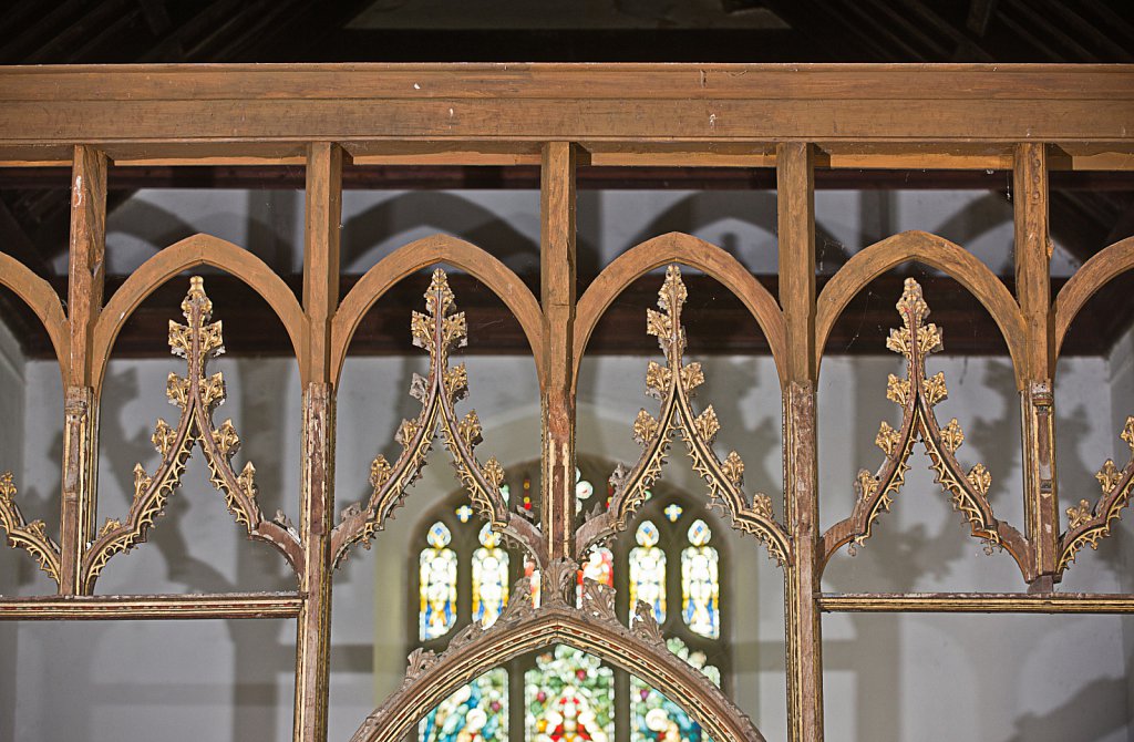  The rood screens and detail at All Saints Church, Marsham,Norfolk.