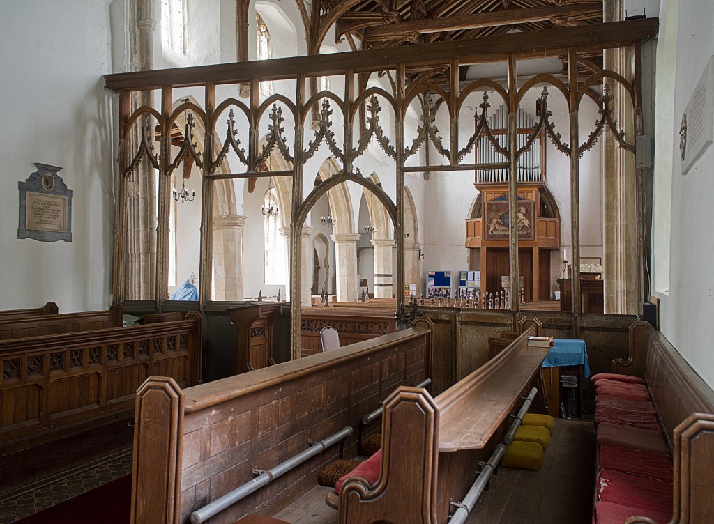  The rood screens and detail at All Saints Church, Marsham,Norfolk.