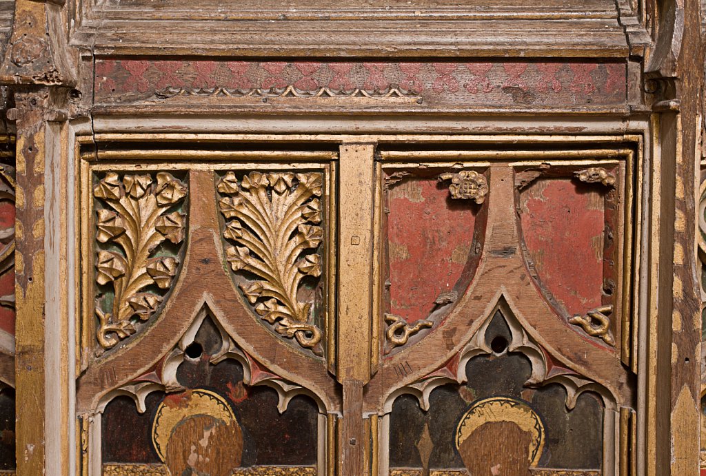  The rood screens and detail at All Saints Church, Marsham,Norfolk.