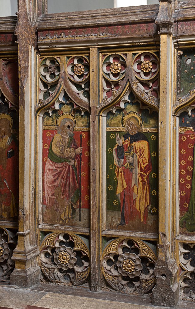  The rood screens and detail at All Saints Church, Marsham,Norfolk.