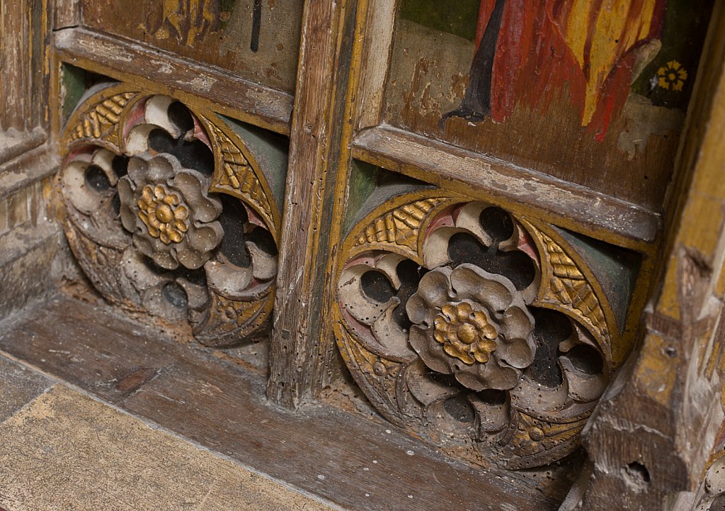  The rood screens and detail at All Saints Church, Marsham,Norfolk.