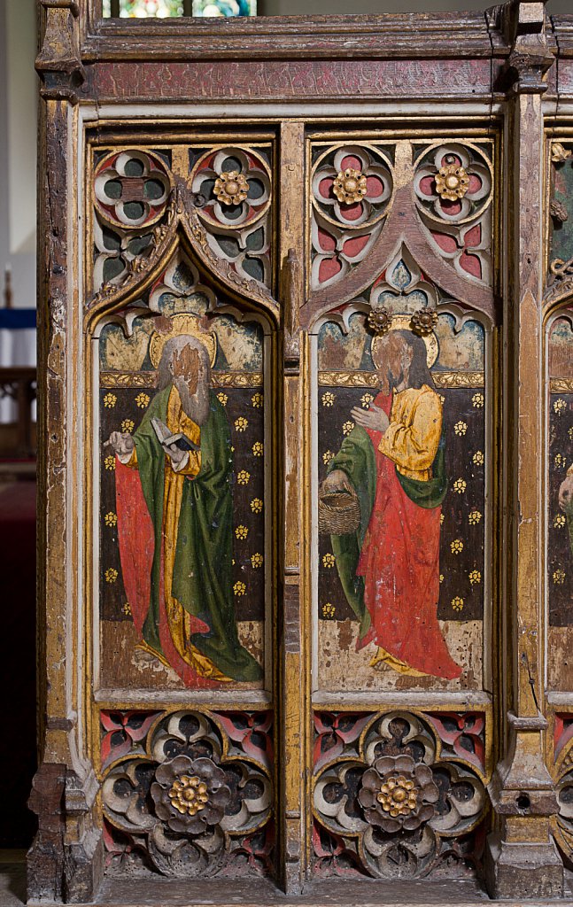  The rood screens and detail at All Saints Church, Marsham,Norfolk.