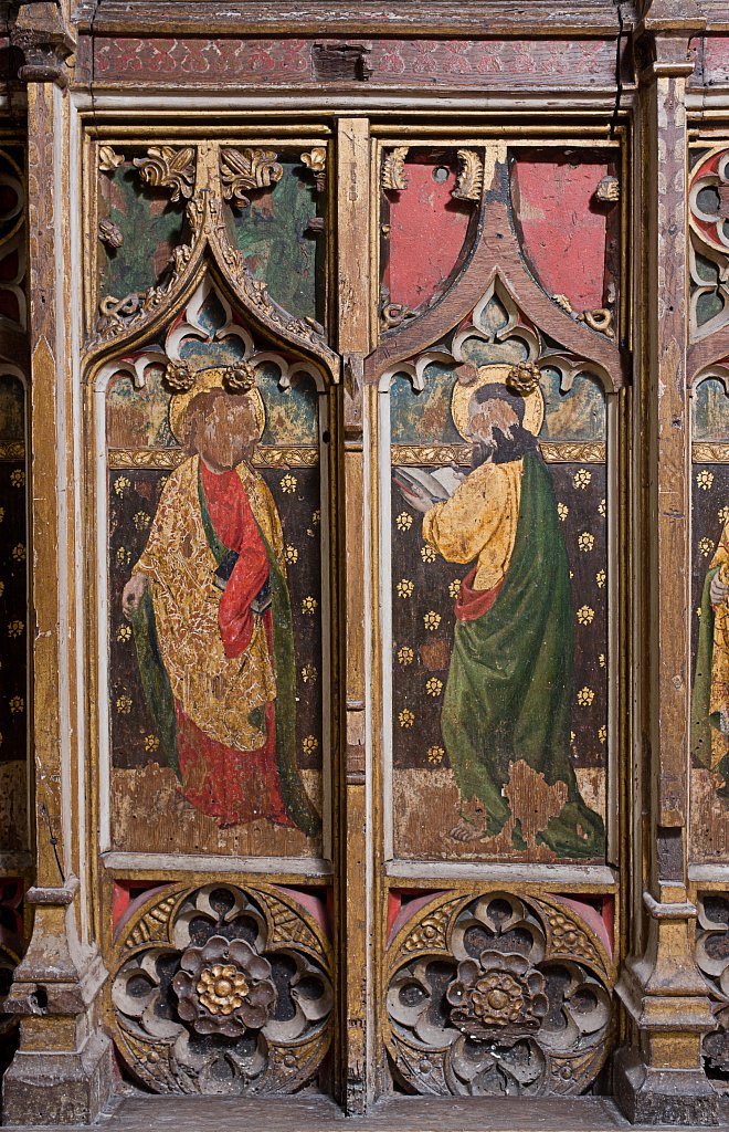  The rood screens and detail at All Saints Church, Marsham,Norfolk.