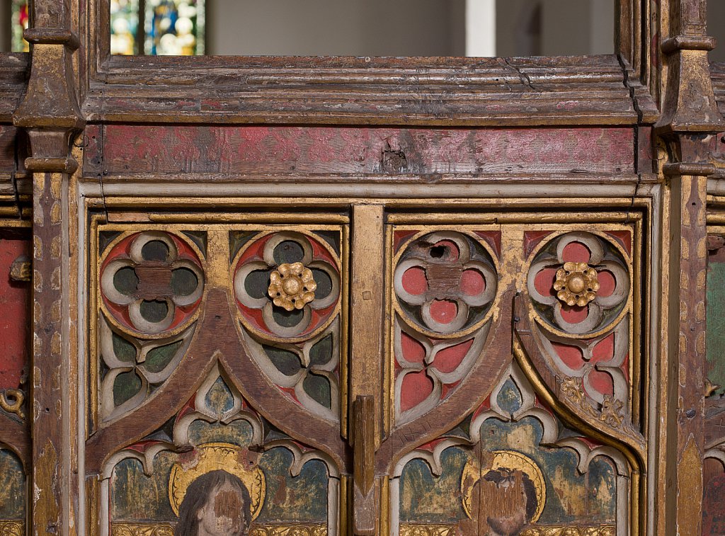  The rood screens and detail at All Saints Church, Marsham,Norfolk.