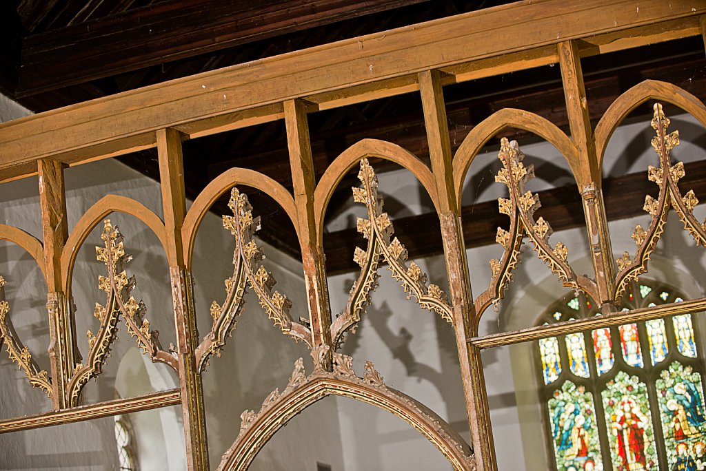  The rood screens and detail at All Saints Church, Marsham,Norfolk.