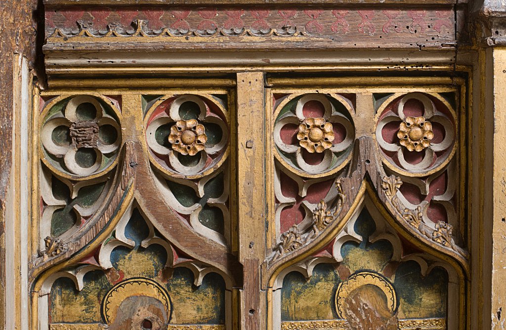  The rood screens and detail at All Saints Church, Marsham,Norfolk.