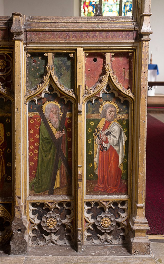  The rood screens and detail at All Saints Church, Marsham,Norfolk.