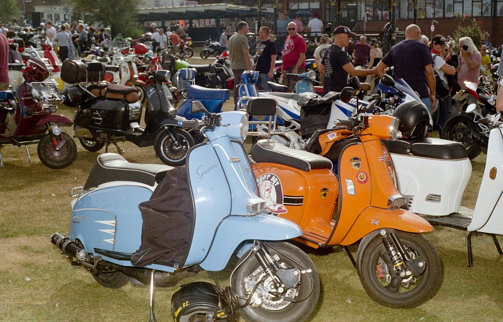    Mods and rockers meeting at Hunstanton, Norfolk, UK