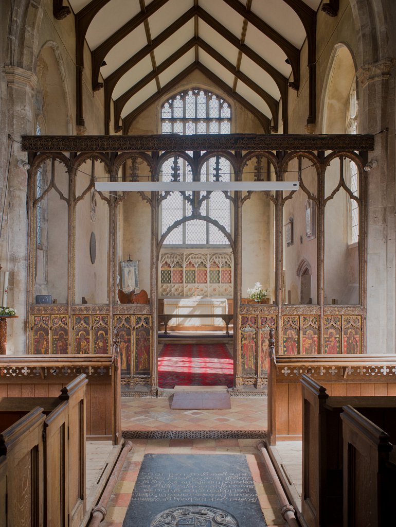  The rood screen and detail at St Botolphs Church, Trunch,Norfolk,UK