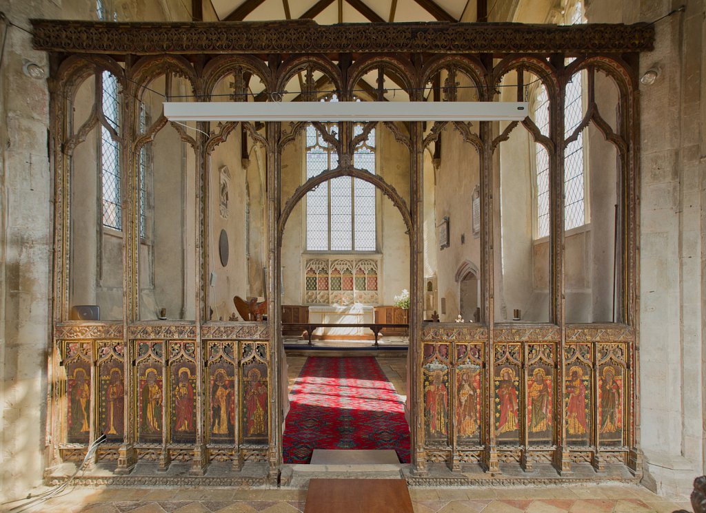  The rood screen and detail at St Botolphs Church, Trunch,Norfolk,UK