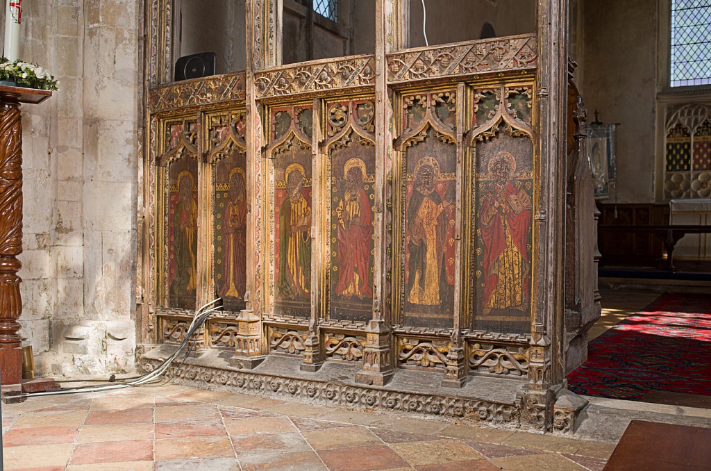  The rood screen and detail at St Botolphs Church, Trunch,Norfolk,UK