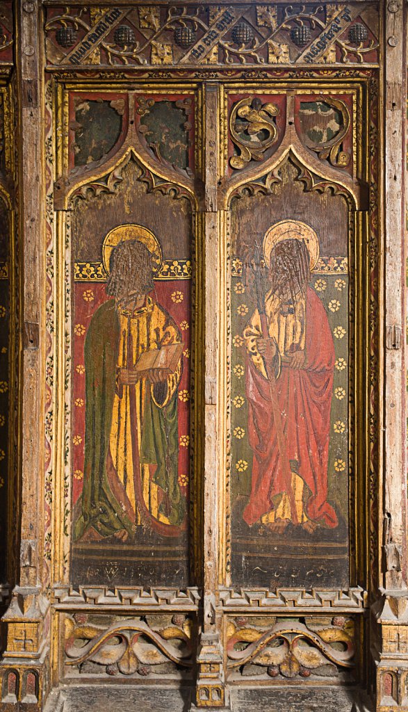  The rood screen and detail at St Botolphs Church, Trunch,Norfolk,UK