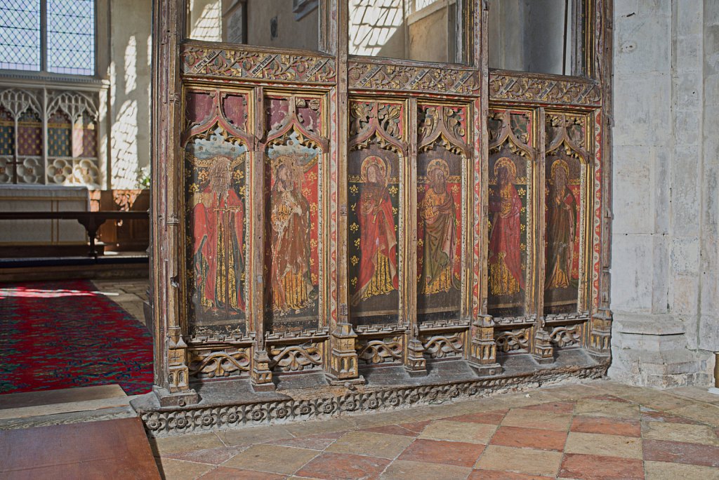  The rood screen and detail at St Botolphs Church, Trunch,Norfolk,UK