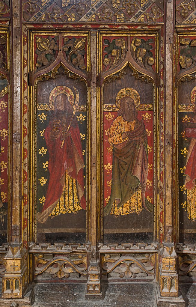  The rood screen and detail at St Botolphs Church, Trunch,Norfolk,UK