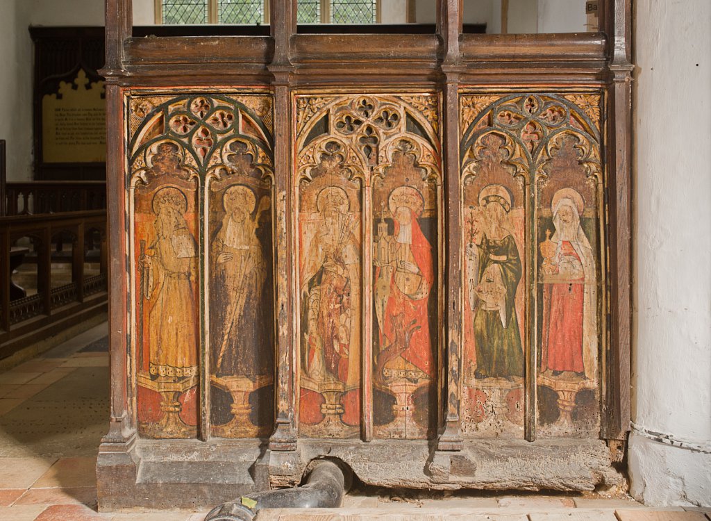 The rood screen and detail at the Church of Saint Peter & Saint Paul Barnham Broom, Norfolk,UK.