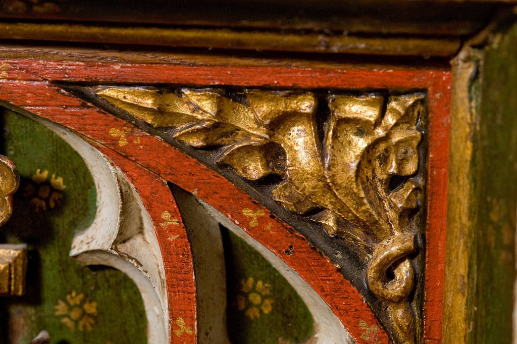  
The rood screen and detail at All Saints church, Filby, Norfolk, UK