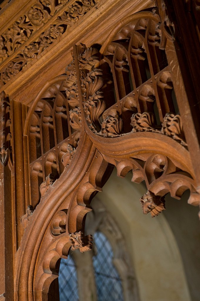  
The rood screen and detail at All Saints church, Filby, Norfolk, UK