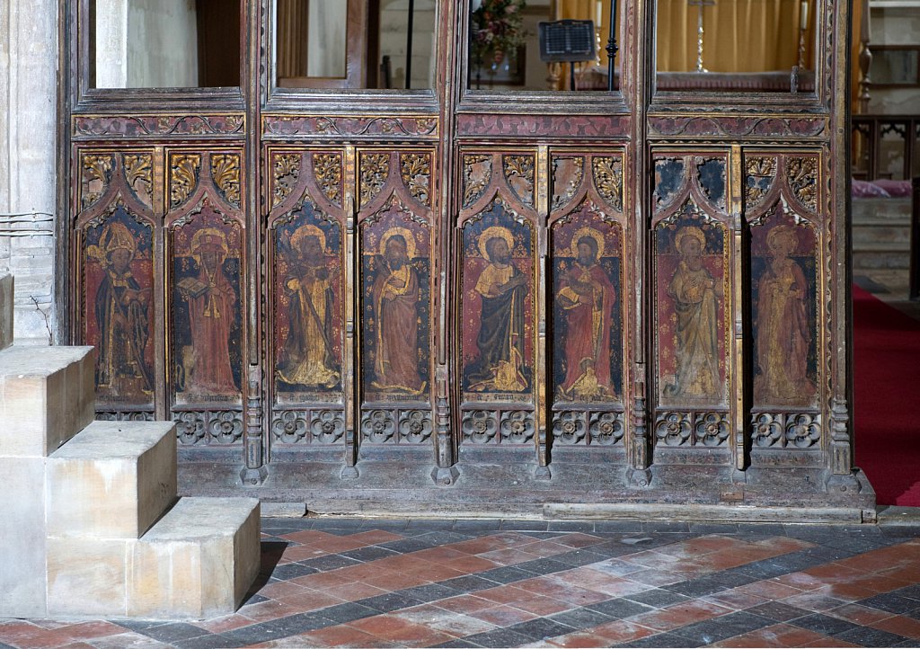 The Rood screen at Saint Mary the Virgin, Tunstead,UK