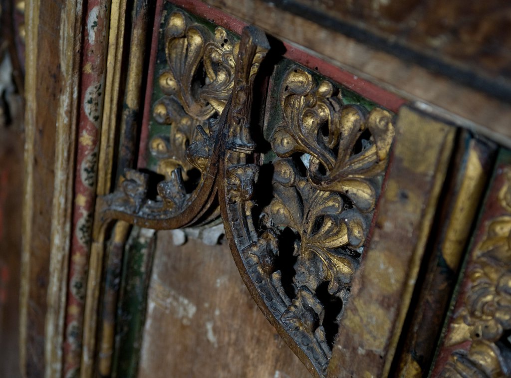 The Rood screen and detail at St Mary the Virgin, Yaxley, Suffolk,UK.