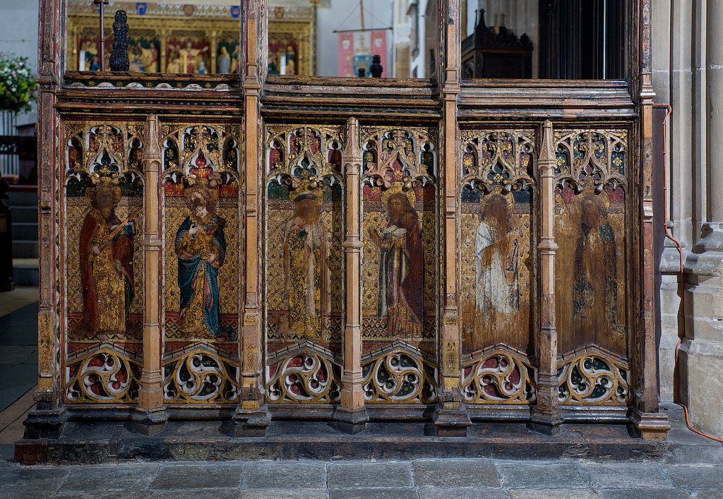   The rood screen and detail at St Edmund King & Martyr, Southwold, Suffolk,UK.