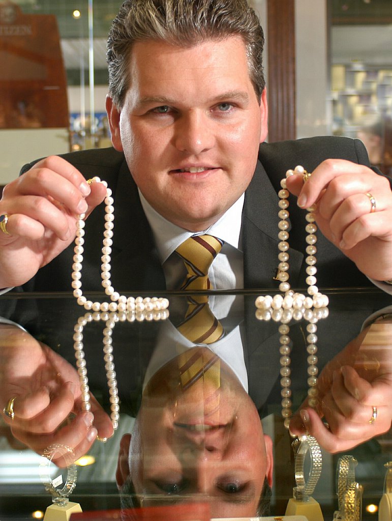 Jonathan Lambert, jeweller in his shop in Sudbury, Suffolk. 